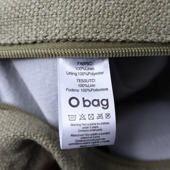 O BAG Classic Tote Bag Coral with Sage Canvas Insert Brown Shoulder Straps - Picture 8 of 9